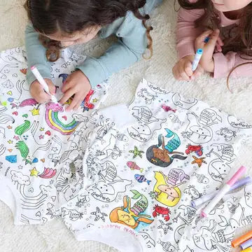 Pijama para niños para Colorear 🖍️ (LAVABLE) +12Marcadores GRATIS