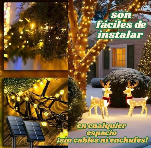 Luces Navideñas con Panel Solar 🌞